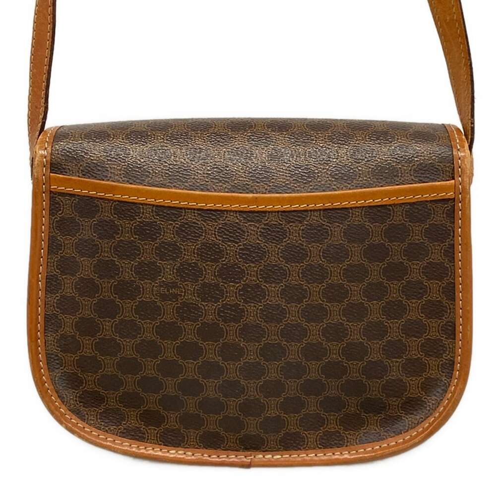 Celine Macadam Shoulder Bag Dark Brown PVC Leather - Picture 3 of 12